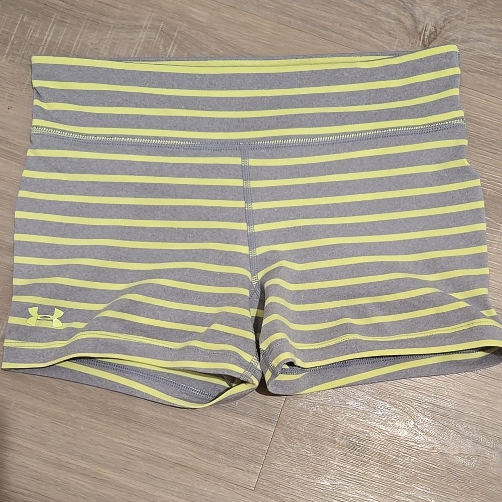 Under Armour Gray and Yellow Striped Women's Shorts